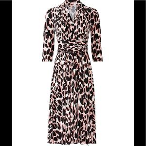 Leota Mahlia Leopard Wrap Jersey Dress